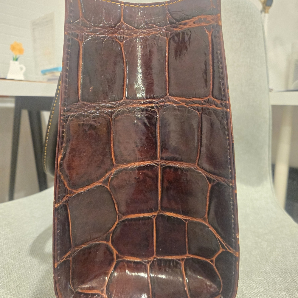 Dooney & Bourke Dark, Bergundy, Brown Crocodile Shoulder Bag - Picture 6 of 14
